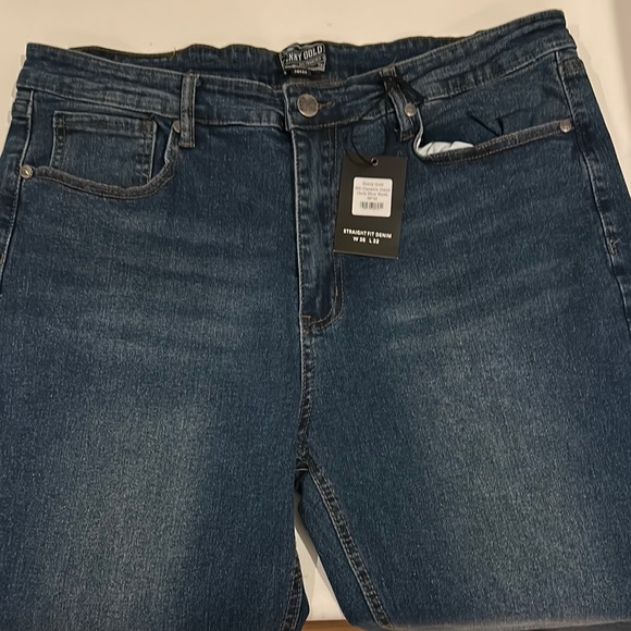 Men's Blue Jeans Benny Gold Classic Blue Wash Straight Fit W38 L32 NWT - Picture 3 of 3